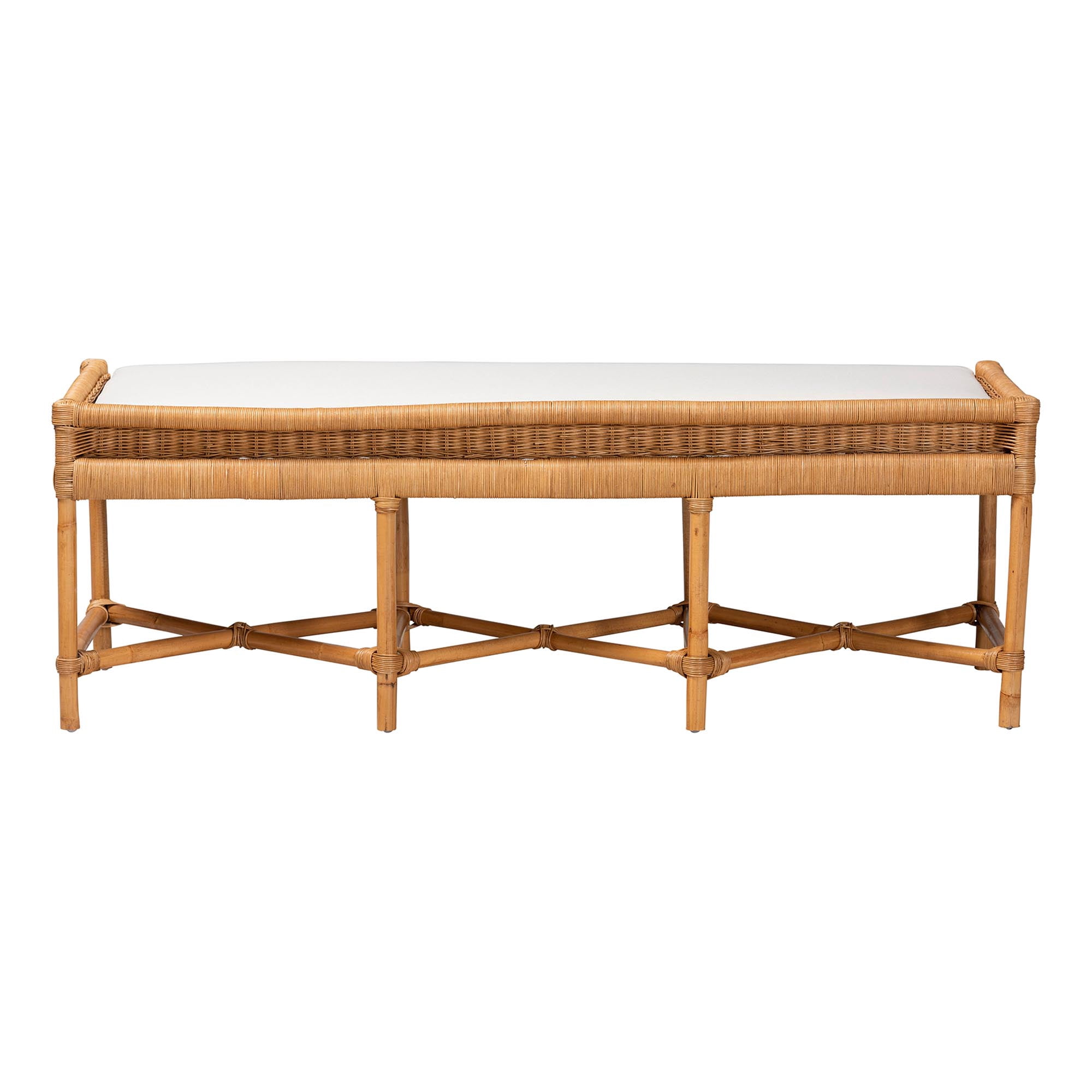 bali & pari Adonia Boho Accent Bench, Natural