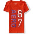 thumbnail image 1 of Camiseta gráfica Aeropostale para mujer Aero 87 Rhinestone naranja mediana, 1 of 1