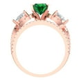 thumbnail image 4 of Clara Pucci 18K Rose Gold Round Cut 1Ct Simulated Emerald Engagement Ring + Matching Band - Luxury Box Included, 4 of 7
