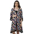 thumbnail image 1 of Moomaya Moss Georgette Printed Shrug Beach Cloth 3/4 Sleeve Cardigans For Women, 1 of 6