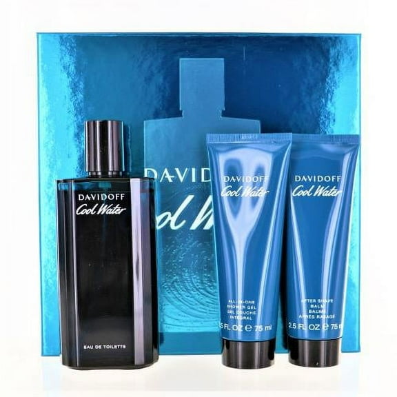 Cool Water by Davidoff for Men - 3-piece Gift Set Includes: 4.2 oz Eau De Toilette Spray   2.5 oz Aftershave Balm   2.5 oz Shower Gel