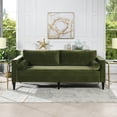 thumbnail image 2 of Nicholi 84" Mid Century Modern Sofa Olive Green Velvet, 2 of 10