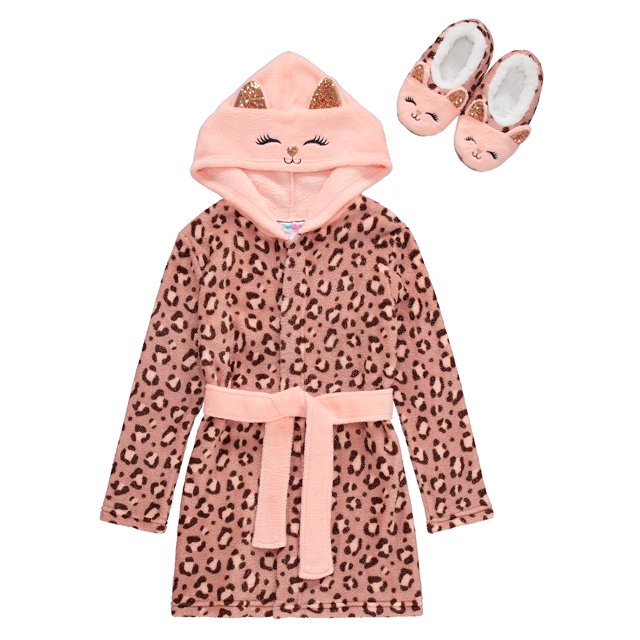 GIRLS ROBE WITH SLIPPER, ANIM, 10/12