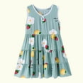 thumbnail image 2 of Odeerbi Cute Dresses For Girls Toddler Kids Baby Girls 2024 Fashion Cute Sleeveless Sweet Cartoon Print Ruffle Dress Green, 2 of 9