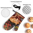thumbnail image 3 of Honeii Sleeping Cat Flowers Pattern Oven Mitts and Pot Holders, Silicone Oven Gloves,500 F Heat Resistant Oven Mitts Sets, 4PCS, 3 of 6