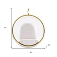thumbnail image 5 of HomeRoots 520605 42 x 42 x 25 in. White & Gold Acrylic & Faux Leather Hanging Balloon Chair, 5 of 7