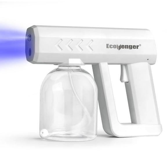 EcoVenger Cordless Pistol ULV Mist Sprayer, Fits All EcoVenger/EcoRaider 16OZ Bottle & Products, Ultra Low Volume Cold Nano Atomizer Nozzle, Rechargeable, Violet/Blue LED Torch, Detachable Tank