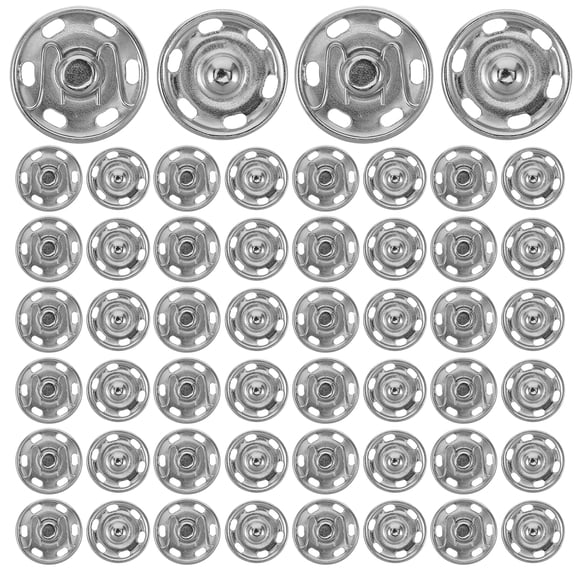 KAKOWELY press button 50pcs Sew on Snap Buttons Metal Snaps Fasteners Press Studs Buttons Sewing Metal Snap Buttons for Sewing0.71"X0.71"X0.08"