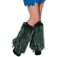 thumbnail image 2 of Women Rave Diva Black Blue Yellow Sexy Furry Fuzzy Fluffy Yeti Leg Warmers, 2 of 2