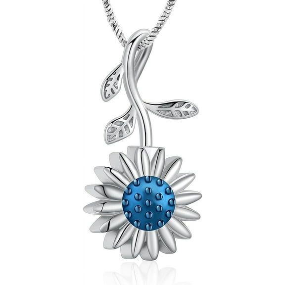 Sunflower Urn Necklace for Ashes Cremation Jewelry Daisy Flower Urn Ashes Necklace for Women for Human Ashes Memorial Keepsake Pendant