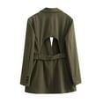 thumbnail image 6 of Great Gifts for Less Ofreoo Womens Solid Color Belt Backless Waist Cinched Long Sleeved Suit Jacket Lightweight Jacket Women, 6 of 8