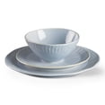 thumbnail image 3 of Oneida Artisanal Stripe 12-Piece Blue Dishwasher Safe Stoneware Dinnerware Set with Dinner Plates, Accent Plates and All-Purpose Bowls (Service for 4), 3 of 6