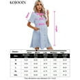 thumbnail image 5 of Yesfashion Maternity Swiss Dot Dress Summer V Neck Short Sleeve Button Down Mini Dress With Pockets, 5 of 5