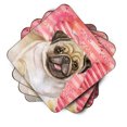 thumbnail image 2 of Fawn Pug Love Foam Coaster Set of 4 Red, 2 of 3