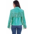 thumbnail image 2 of Scully L1080-123 XXL Womens Suede Jacket with Fringe & Lacing, Turquoise - 2XL, 2 of 2