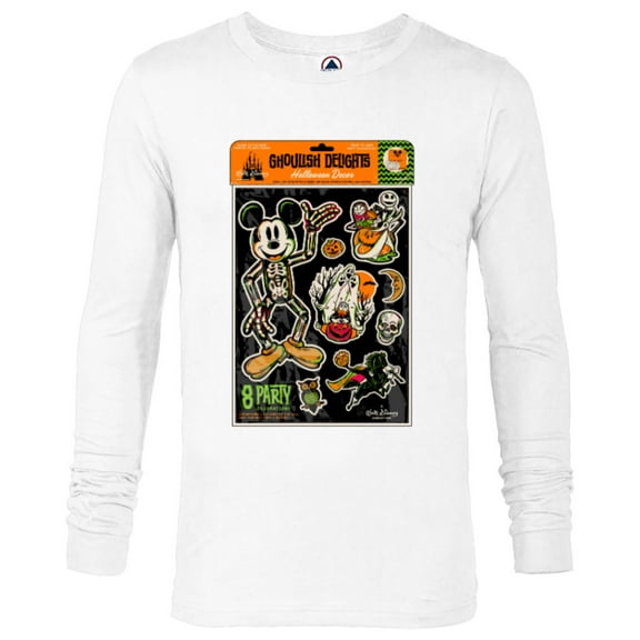 Disney 100 Mickey & More Halloween Party Stickers Style D100 - Long Sleeve T-Shirt for Men - Customized-White