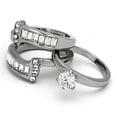 thumbnail image 5 of High polished (no plating) Stainless Steel Ring with AAA Grade CZ in Clear for Women Clear Stone Color Style TK976 Size 7, 5 of 5