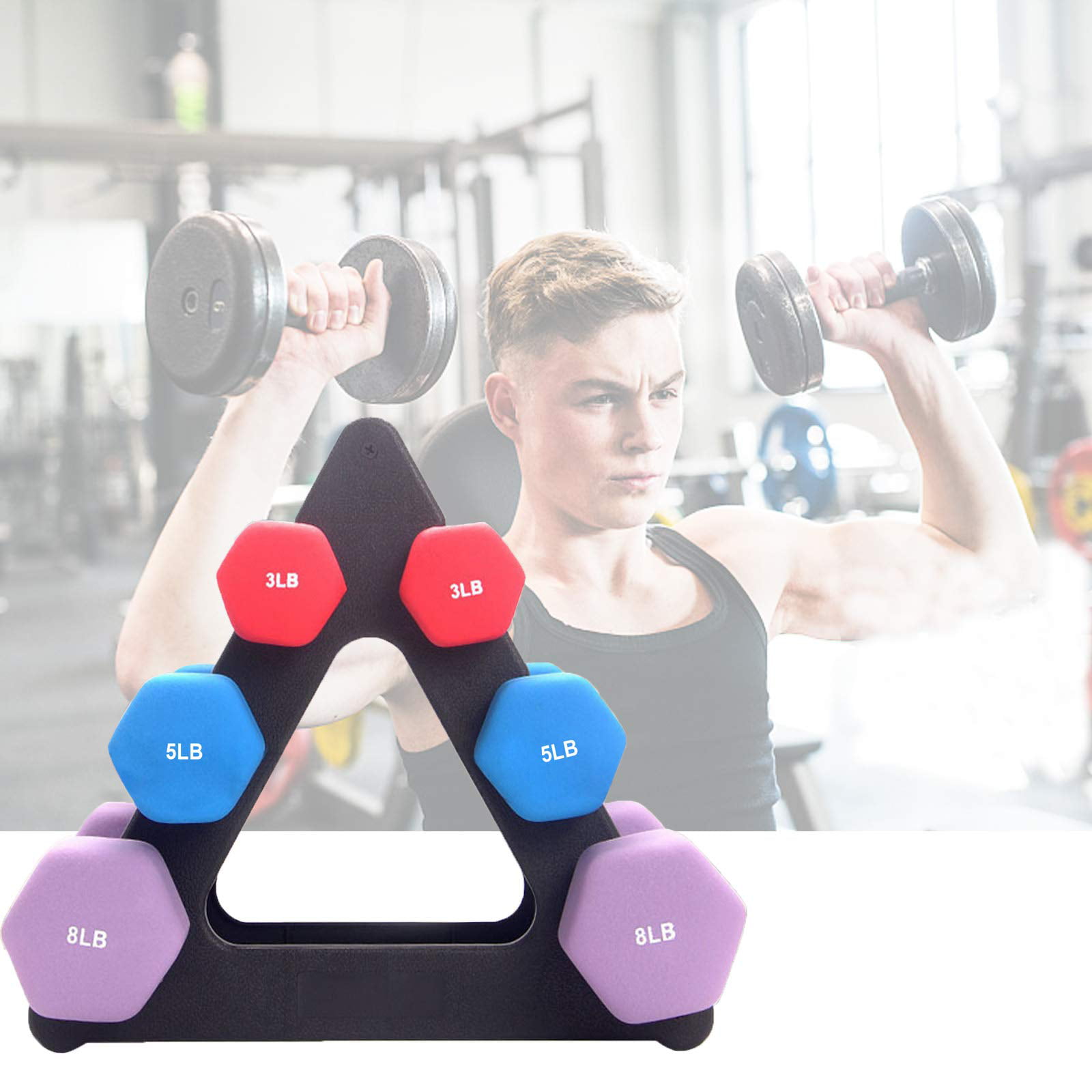 3Tier Dumbbell Weight Lifting Rack Stand Tree Fitness Dumbell Storage Holder Gym