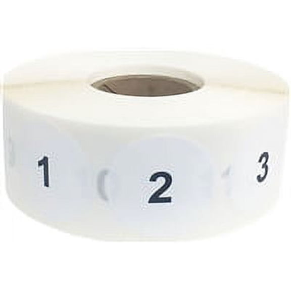 Consecutive Black Number Labels 1-1000 Repeating | 1" inch - 1000 Pack | InStockLabels.com