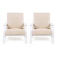 thumbnail image 5 of Patio Lounge Chair Set Of 2 Outdoor Furniture With Beige Seat Cushions And Light Wood Frame For Backyard Deck Or Patio Comfort, 5 of 9