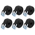 thumbnail image 1 of 6 Piezas Carga Amarre Abajo Correas con Leva Bloqueo Hebilla Nylon para Coche  Black 2m*2.5cm, 1 of 1