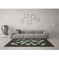 thumbnail image 3 of Ahgly Company Indoor Square Oriental Light Blue Modern Area Rugs, 6' Square, 3 of 4