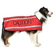 CAUTION Red S-M M-L L-XL Warm Dog Coats Waterproof Reflective Fleece Lined (Do Not Approach) Prevents Accidents By Warning Others of Your Dog in Advance (L-XL Back 23" (59cm)