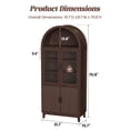 thumbnail image 5 of VEANERWOOD 71" Tall Arched Cabinet, Wood Fluted Kitchen Pantry Storage Cabinet with 4 Doors and 6 Shelves for Dining Room, Living Room, 5 of 9