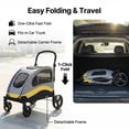thumbnail image 2 of Poussette pour Grand Chien Pliable – Chariot pour Animal de Compagnie Capacité de 160 Lb – Roues Pivotantes à 360°, Poignée Ajustable, Pochette de Rangement, Maille Respirante – Poussette de Voyage Portable pour Chiens et Chats – Noir, 900x730x1080 mm, 2 of 7