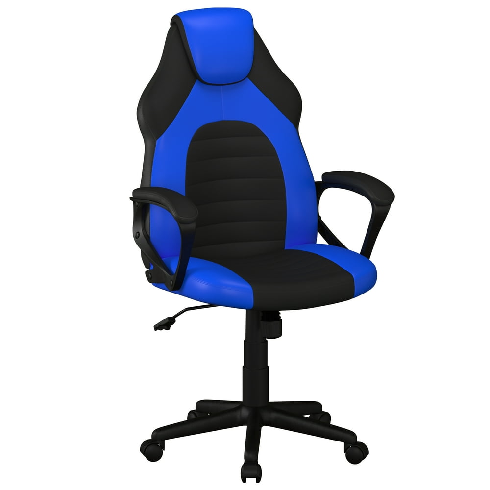 Lifestyle Solutions Omaha Gaming Office Chair with Faux Leather, Blue