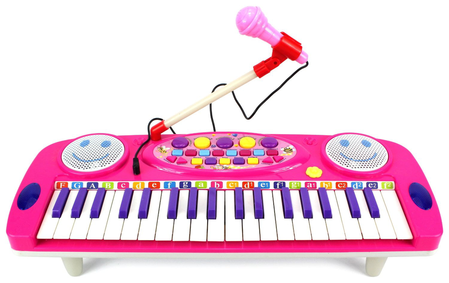 Healifty Baby Kids Electronic Keyboard Early Educational Musical Instruments Piano Toy with Microphon Pink 