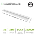 thumbnail image 3 of Pinegreen Lighting CL-HCUL02-36CCT 36 in. Contractor Under Cabinet Light - 5 CCT Selectable, 3 of 7