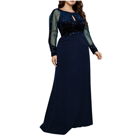 Long Dresses For Women Sevevn Women's Plus Size Sequin Dress Luxurious Style Formal Cocktail Evening Party Maxi Dresses