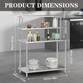 thumbnail image 2 of Stainless Steel Commercial Kitchen Prep & Work Table, Heavy Duty Kitchen Prep Table with Adjustable Shelf for Restaurant, Warehouse, 48 x 24 Inch, 2 of 6