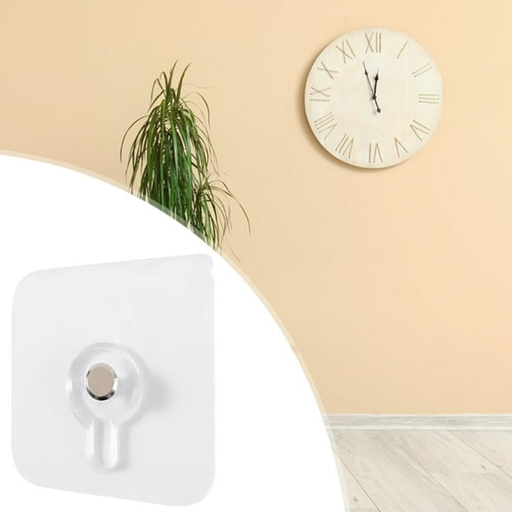 Adhesive Nail Hook Picture Hanger 6x6cm | No Drill Heavy Duty Wall Hooks, Strong Self-Adhesive for Photos, Posters, Decorations, Stainless Steel, 5kg Capacity, Multi-Surface, 4-Pack