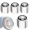 thumbnail image 1 of Tapas para Vástago Válvula Neumático Coche 4 Unidades/juego Calavera (plateada) Blanca, 1 of 9
