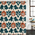 thumbnail image 2 of Xipuska Orange Green Botanical Art Shower Curtain - Water Repellent Fabric Shower Curtains Washable, Summer Greenery Floral Decorative Polyester Cloth Bathroom Curtains Modern Bath Decor 36"x72", 2 of 6
