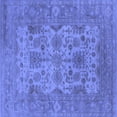 thumbnail image 1 of Ahgly Company Machine Washable Indoor Square Oriental Blue Industrial Area Rugs, 7' Square, 1 of 4