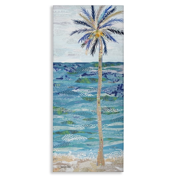 Stupell Industries Eclectic Tangled in Blue Collage Canvas Art, 10 x 24, by Jennifer Peck
