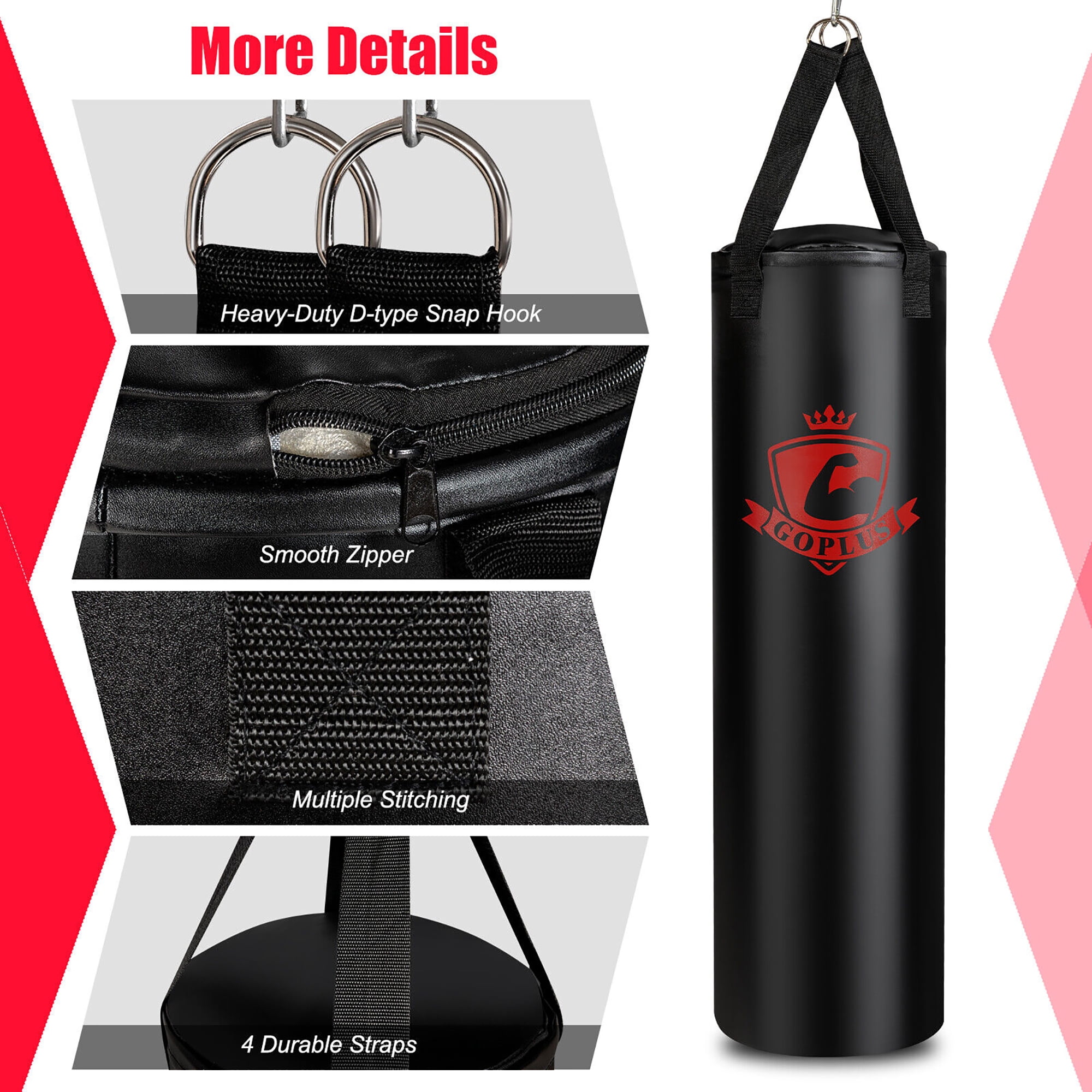 Gymax 63 lbs Filled Punching Hanging Bag Set Kick Boxing MMA training w/ Gloves Adults