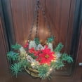 thumbnail image 3 of Monstrate Cesta de flores brillantes de Navidad para interiores y exteriores, diseño de escena de Navidad, lámparas de cadena alimentadas por Kits de decoración para fiestas, 3 of 6