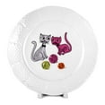 thumbnail image 2 of 7.6 fl oz (225 ml) Porcelain Kids Plates and Mug Set Kid's Porcelain Dinnerware Set of 3 Tableware Set for Kids Deep Plate Flat Plate and Kid's Mug (Cats), 2 of 9