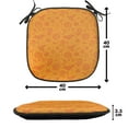 thumbnail image 4 of Halloween Chair Seating Cushion Set of 6, Monochrome Design Traditional October Themed Various Objects Pumpkin Bat Print, Seat Pads for Office with Anti-slip Backing, 16"x16", Orange, by Ambesonne, 4 of 7
