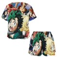 thumbnail image 3 of My Hero Academia Summer Home Suit For Womens Short-Sleeved Pajama Set 2pcs Loungewear Soft Sleepwear T-Shirts Tee Shirt Top And Short Sleeping Pants, 3 of 8