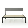 thumbnail image 6 of Mellow Kera Metal Platform Bed with Angled Upholstered Headboard, Solid Wooden Slats, Classic Gray, Twin, 6 of 9