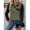 thumbnail image 7 of SIEANE Women's Casual Lapel Long Sleeve Spring-Fall Two-Color Patchwork Henry Shirt With Pocket S-XL, 7 of 7