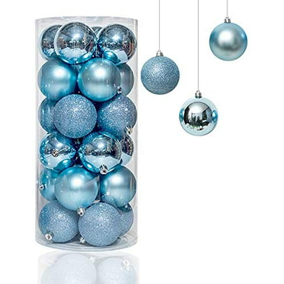 24Pcs Christmas Ball Ornaments 4CM 1.57-Inch Party Supplies Decoration Ball Ornament Ideal for Xmas Holiday and Party Widgets Blue