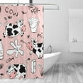 thumbnail image 2 of Coolnut Pink Cows Waterproof Bathroom Shower Curtains for Kids Home Bathroom Set with Hooks 60x72 Inches, 2 of 5