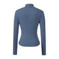 thumbnail image 5 of Shirts For Women Tees Tops Long Sleeve High Neck Slim Fit Stretch Casual Basic Solid Spring Summer Clothes Brown, 5 of 5