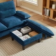 thumbnail image 5 of Soscana Sectional Sofa with Storage Ottoman,3 Seater L Shaped Couch,Modern Comfy Sofa for Living Room Apartment Office Studio,Blue, 5 of 9